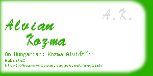alvian kozma business card